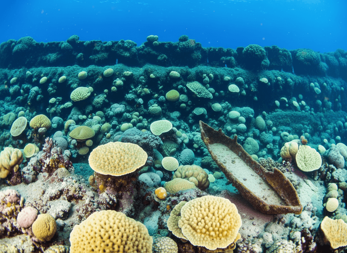 The Barge at Bluff point - Dive Map