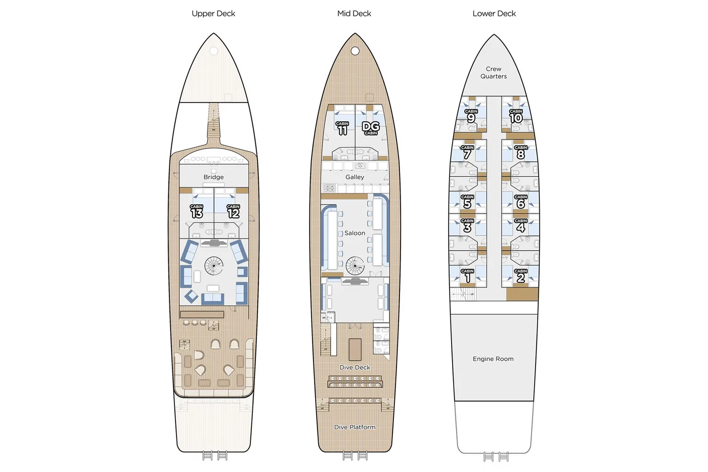 Blue Melody deck plan and vessel layout 1