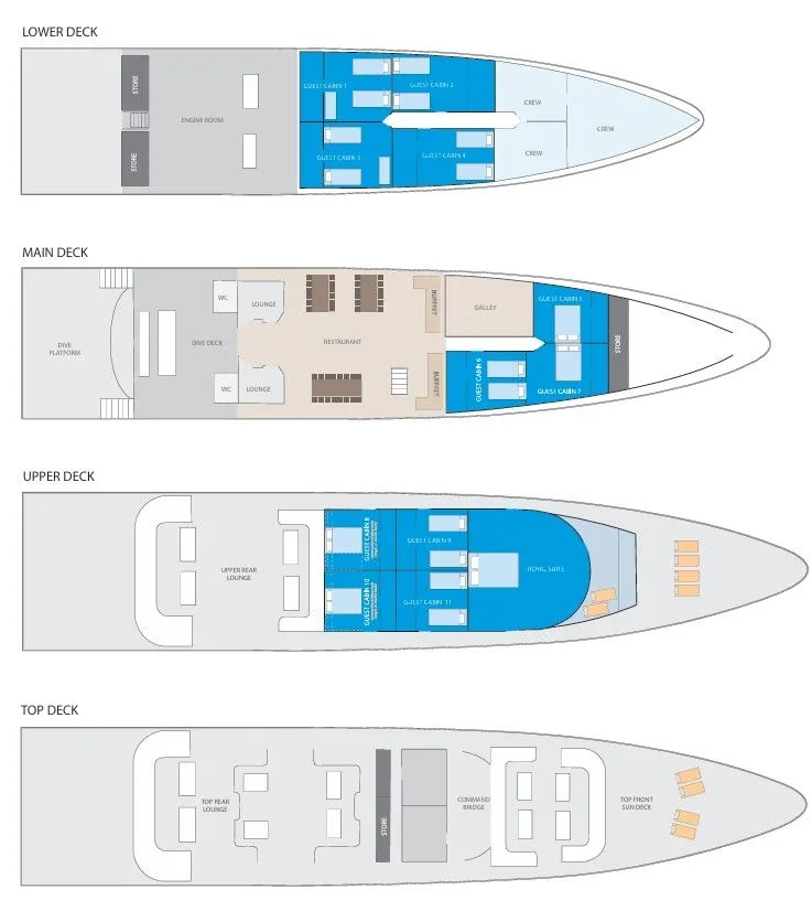 Red Sea Explorer deck plan and vessel layout 1