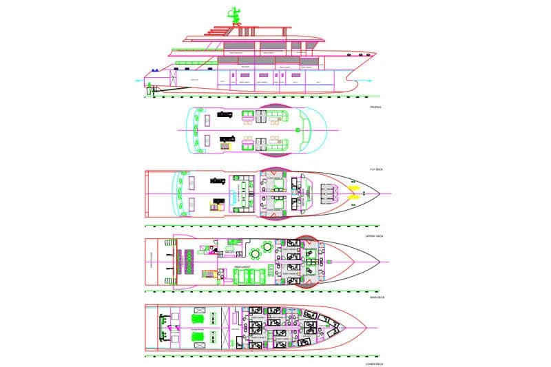 Blue Storm deck plan and vessel layout 1