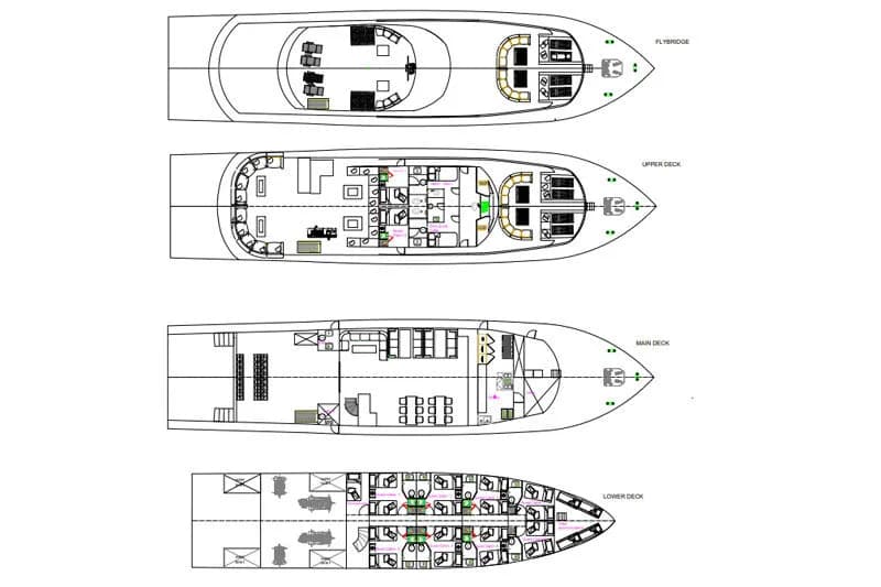 Blue Pearl deck plan and vessel layout 1