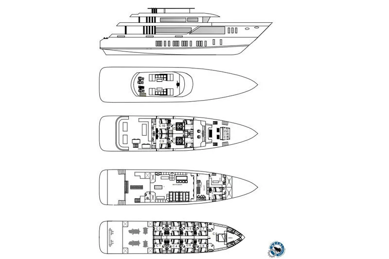 Blue Seas deck plan and vessel layout 1