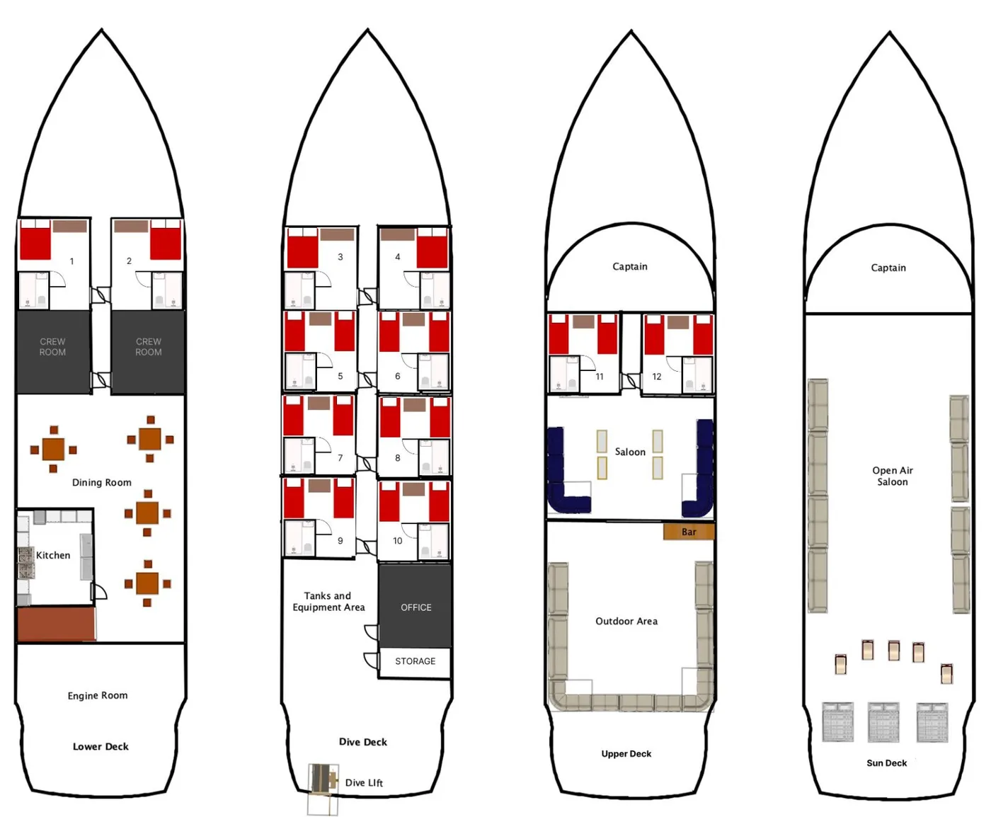 Marselia Star deck plan and vessel layout 1
