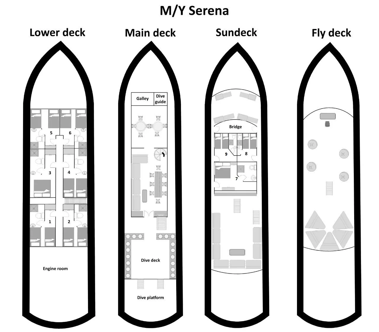 SS Serena Dreams deck plan and vessel layout 1